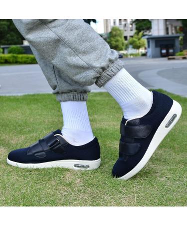 Secret Slippers Women's Diabetic Shoes | Wide Width Adjustable Walking Sneakers 9.5W Navy Blue - Buy Online on GoSupps.com