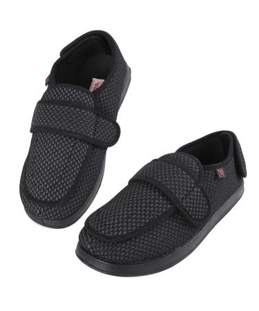 Womens Diabetic Slippers Edema Shoes With Adjustable Strap Extra Wide Comfortable Walking Shoes Indoor Outdoor Relief for Swollen Feet Elderly 11 Adjustable Slippers - C