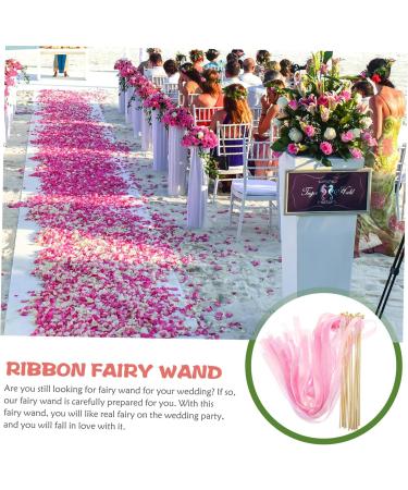 30pcs Heart-Shaped Pink Glitter Wedding Ribbon Sticks | Fairy Wands & Cosplay Decorations - Perfect for Events & Parties - Buy Online on GoSupps.com