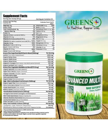 Greens+ Advanced Multi Raw Superfood Powder Organic Reds Superfood Powder Healthy Organic Blend for Morning Vitality Nutrition Vibrant Health Dietary Supplement Vitamins Minerals V - Buy Online on GoSupps.com
