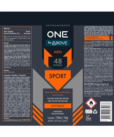 ABOVE 48 Hours One Antiperspirant Deodorant Sport 4 Pc - Dry Spray Deodorant for Men - Antiperspirant Spray - No Stain - Cruelty-Free - Buy Online on GoSupps.com