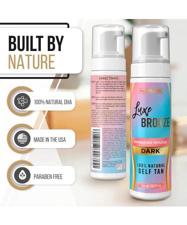Self Tanner Dark Mousse - Fast-Acting Streak-Free Natural Glow | Anti-Cellulite Aloe Vera & Coconut Infused Vegan & Cruelty-Free - 6.7 Fl Oz - Buy Online on GoSupps.com