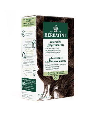Herbatint Herbatint 5D Permanent Hair Colour Gel Light Golden Brown 170ml Ammonia-free optimal grey coverage vegan formula with 8 organic plant extracts