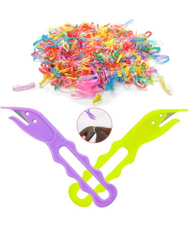 760Pcs Mini Color Elastic Hair Ties  2Pcs Hair Elastic Bands Remover  Hair Tie cutter  Rubber Hair Band Remover Cutter for Toddlers Girls Women(Hair Rubber Bands Have 260 Large Loops and 500 Small Loops) 762 Piece Set