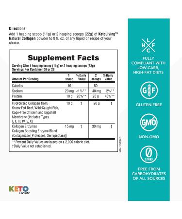 Nature's Plus Keto Living Natural Collagen 1.36 lbs (616 g) - Buy Online on GoSupps.com