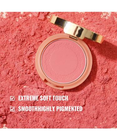 Oulac Rouge Powder Matt Blush - Natural Vegan Makeup | Super-Fine Powder | Gentle Application | 4.8g 13 Petal Blossom (Matte Light Yellow Pink) - Cruelty-Free & Suitable for All Skin Types - Buy Online on GoSupps.com