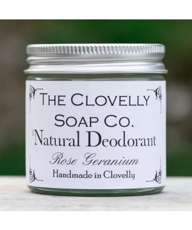 Clovelly Soap Co Natural Handmade Deodorant Balm Rose Geranium 60g Glass Jar - Buy Online on GoSupps.com