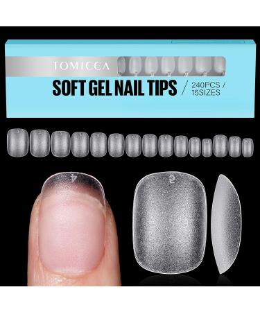 TOMICCA Extra Short Oval Nail Tips - Clear French Acrylic False Nails (240 Pcs) - Buy Online on GoSupps.com