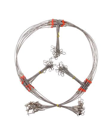 Wire Leader Rigs Trace Stainless Steel, Arms Fishing Rigs Tackle with Swivel Snaps Beads 12pcs Fishing Lures Tackle Leader Rigging 29.33 inch with 3 Arms