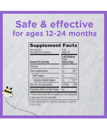 Zarbee's Baby Cough Syrup with Dark Honey & Zinc - Drug & Alcohol-Free Toddler Cough Relief Natural Cherry Flavor 2 Fl Oz - International Shipping Available - Buy Online on GoSupps.com
