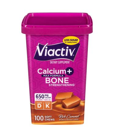 Viactiv Calcium +D Supplement - Caramel - 100 Chews