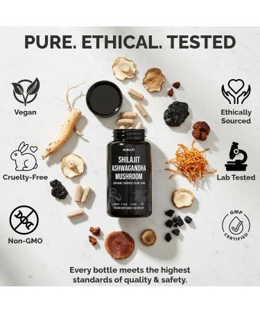 NuroJit Shilajit Ashwagandha Mushroom Capsules Herbal Blend with Lion s Mane Cordyceps Reishi & Chaga Vegan Lab Tested Non-GMO Supplement for Focus Energy Clarity & Daily Balance (60 Caps) - Buy Online on GoSupps.com