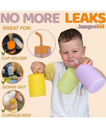 Kangookid Toddler Smoothie Cup with Built-In Straw | BPA-Free Silicone 6.5 oz Cup for 1 Year Old | Sage Donut Design - Buy Online on GoSupps.com