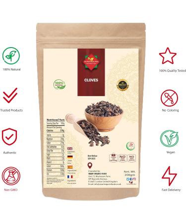 Cloves Whole 200g - Premium Quality, Sun-dried in Organic Environment - Indonesian Spice - Buy Online on GoSupps.com