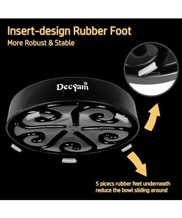 Decyam Slow Feeder Dog Bowl - Small/Medium Black | Non-Skid Puzzle Feeder for Pet Puppy - Bloat Stop Feeding Bowl - 2 Cup Capacity - Buy Online on GoSupps.com