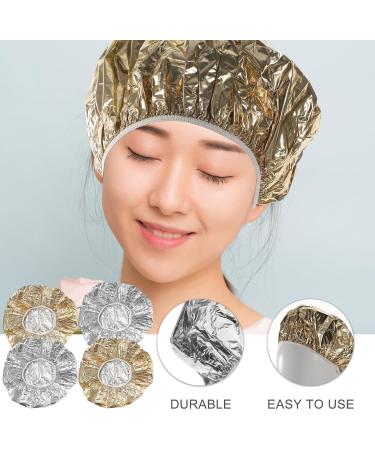 CLISPEED Lot de 4 Bonnets Chauffants en Aluminium pour Soins Capillaires 28 CM 2 Argent s 2 Dor s Bonnets de Protection du Cuir Chevelu R utilisables pour Salon de Coiffure et Usage - Buy Online on GoSupps.com
