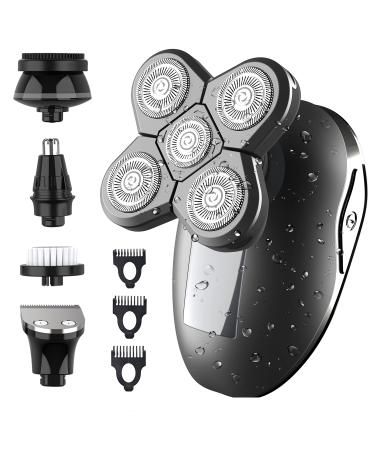 NETB Electric Shaver for Women, Cordless Bald Head Shaver for Men, 5 in 1 Ladies Electric Razor Painless Shaving Legs Bikini Face Underarm Body, Waterproof Rechargeable LED Display Rotary Shaver Kit