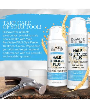 Imagine Dermatology Male Re-Vitalize PLUS Oats Penile Health Relief Cream Combo Pack - Large Value & TSA Compliant Sizes - Support Skin Health - 90 Day Return - Buy Online on GoSupps.com