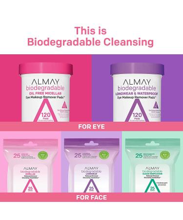Almay Biodegradable Oil-Free Makeup Remover Pads | Micellar | Hypoallergenic | Cruelty-Free | Fragrance-Free | 80 Count - Buy Online on GoSupps.com