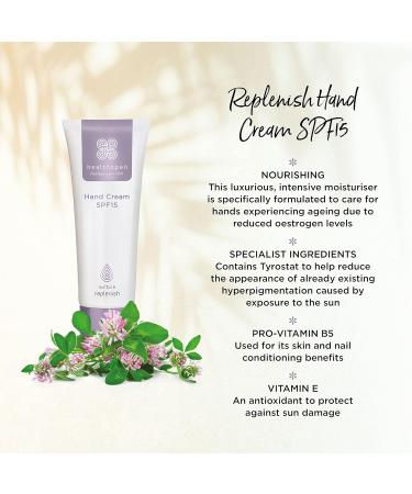 Healthspan Replenish Hand Cream SPF15 (75ml) | Leaves hands soft nourished & protected | Rich & moisturising cream for mature hands | Protects against development of age spots - Buy Online on GoSupps.com