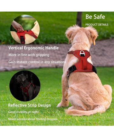 Buy Funfox No Pull Dog Harness for Small Dogs - Adjustable & Breathable Red Puppy Harness | Anti-Zug Safety for Small & Medium Dogs - Buy Online on GoSupps.com