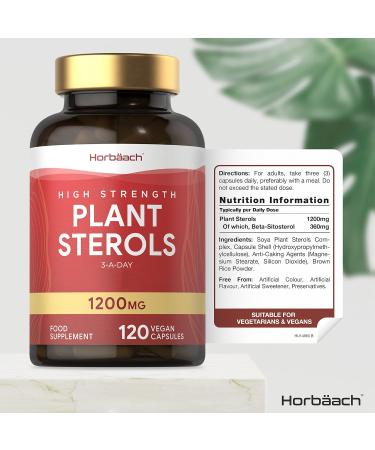 Plant Sterols High Strength Capsules | 1200mg | 120 Count | with Beta-Sitosterol | Vegan and Vegetarian | by Horbaach - Buy Online on GoSupps.com