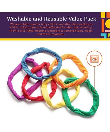 Special Supplies Chew Necklaces for Sensory Kids - Set of 6 Soft Terry Cloth Bands for Oral Stimulation - Reusable and Washable - Buy Online on GoSupps.com