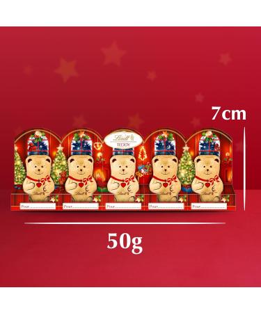 Lindt - Barrette de 5 Mini-moulages TEDDY - Chocolat au Lait - Id al pour No l 5x10g Barrette Teddy 50g - Buy Online on GoSupps.com
