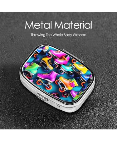 Colorful Roller Skates Pill Organizer | Travel-Friendly Mini Pill Box with 2 Compartments - Buy Online on GoSupps.com