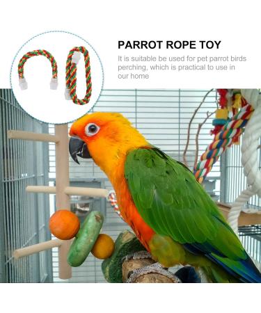PopetPop 2pcs Flexible Multi-Color Bird Rope Toys - Bungee Ropes for Parakeets Cockatiels & More | 30x1.5 cm - Buy Online on GoSupps.com