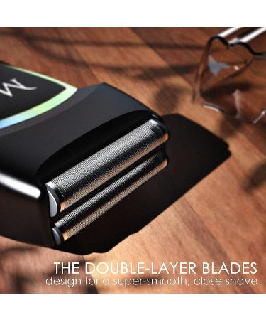 Memorism Men's Grooming Kit - Foil Shaver, Body Hair & Beard Trimmer - Rechargeable with LED Display - Blizz GS5 - Purple-Green Gradient - Buy Online on GoSupps.com