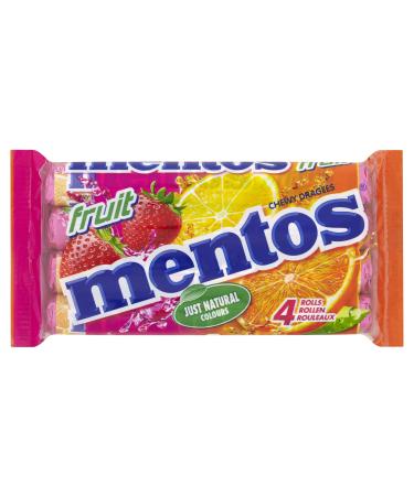 Mentos Fruit Chews 152g Rolls 4 Pack