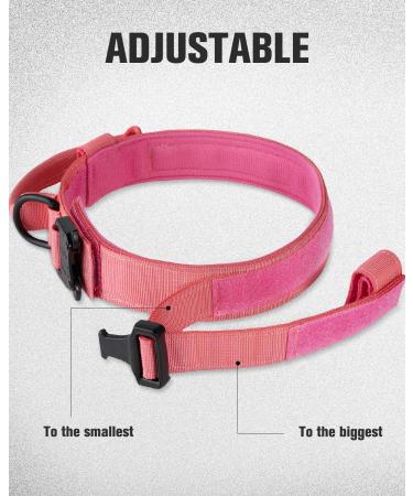 Joyal Tactical Dog Collar | Large Dog Collar with Handle & QR Code | Bright Pink XL - Durable & Stylish - Buy Online on GoSupps.com