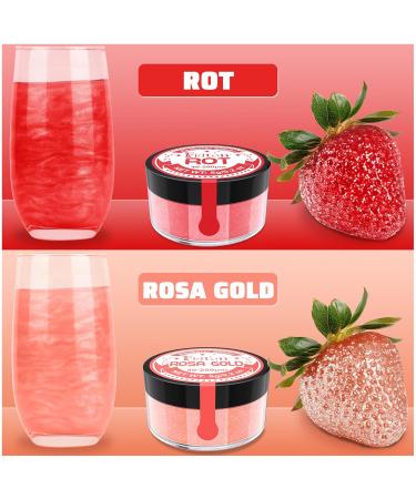 Fidton Edible Glitter for Drinks - 2 Colors Food Color Powder Set | Pink Gold & Red | Perfect for Cakes Fondant Donuts & Cocktails - 5G - Buy Online on GoSupps.com