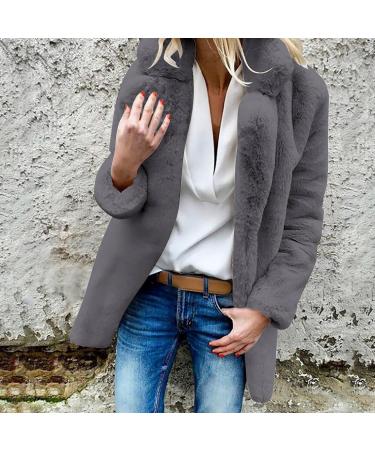 Shop Hanxiulin Oversize Plush Hoodie Jacket - Fleece Winter Coat for Women Cozy Long Sleeve Stand-Up Collar 5XL Dark Gray - Buy Online on GoSupps.com