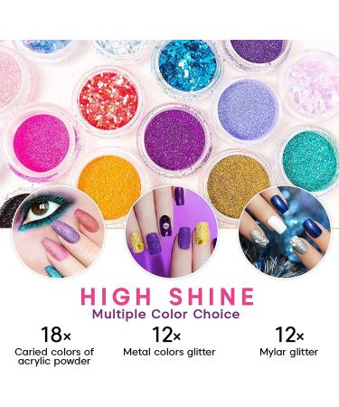 TEEROVA 42 Piece Nail Art Kit - Acrylic Powder, Liquid, Brushes, Glitter, Clippers, Primer, File & Tips Set - Buy Online on GoSupps.com