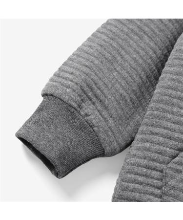 PatPat Toddler Hoodie - Solid Grey Textured Sweatshirt with Pocket for 5-6 Year Old Boy or Girl - Buy Online on GoSupps.com