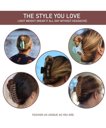 SP Hair Clips 8-Pack - Versatile for Thin, Thick, or Curly Hair | Matte Banana Clips for Strong Hold | Cute Colors | Stylish & Secure Hair Styling - Buy Online on GoSupps.com