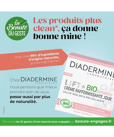Diadermine - Lift + BIO Sensitive - Firming Day Cream - Facial Care - Sensitive Skin - Organic Rose Water and Pro Collagen - 50 ML Jar - Buy Online on GoSupps.com