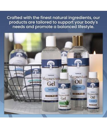 Topical Magnesium Oil with Aloe Vera - Pure Transdermal Magnesium for Feet & Massage | Health and Wisdom - 4 Fl Oz - Buy Online on GoSupps.com