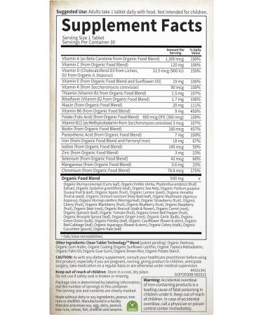 Garden of Life Organics Prenatal Vitamin | Folate, Iron, Vitamin C & D3 | Non-Constipating & Gluten-Free | Vegan | 30 Day Supply - Buy Online on GoSupps.com