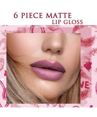 6 Color Matte Lip Gloss Set | Velvet Moisturizing Waterproof Lip Glaze | Long Lasting Nude Tint Liquid Lipstick Kit - Buy Online on GoSupps.com
