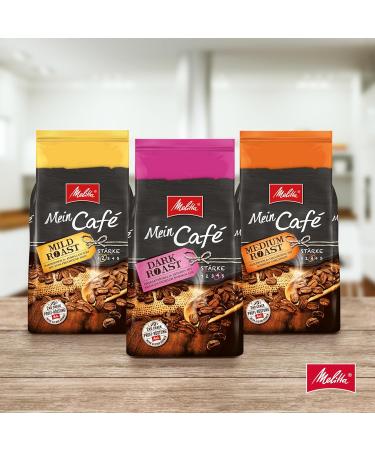 Melitta Mein Caf Dark Roast Whole Bean Coffee 1kg Unground Coffee Beans for Fully Automatic Coffee Machines Strong Roast - Buy Online on GoSupps.com