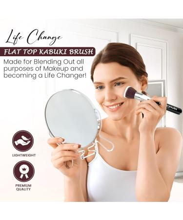 Life Change Flat Top Kabuki Foundation Brush - Versatile Synthetic Makeup Tool for Cream Powder & Liquid - Blending & Buffing - Buy Online on GoSupps.com