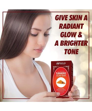 Turmeric Soap Bar 4oz - Natural Face & Body Wash for Dark Spots - Vegan Exfoliating Cleanser with Kaolin Clay - Turmeric Healing Skincare - Buy Online on GoSupps.com