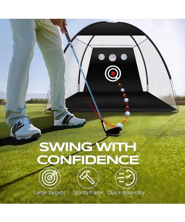 10x7ft Heavy Duty Golf Practice Net with Target and Carry Bag - Ideal for Backyard & Indoor Training - Men Kids Golf Swing Training Aid - Buy Online on GoSupps.com