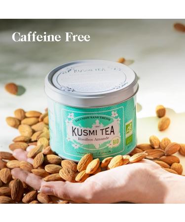 Kusmi Tea Organic Rooibos Almond - Caffeine-Free Herbal Tea Infusion Sweet & Creamy 100g Metal Can - Shop Internationally - Buy Online on GoSupps.com