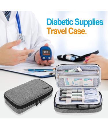 Luxja Diabetic Bag for On-the-Go | Blood Glucose Meter & Accessories - Grey Version 1 - Buy Online on GoSupps.com