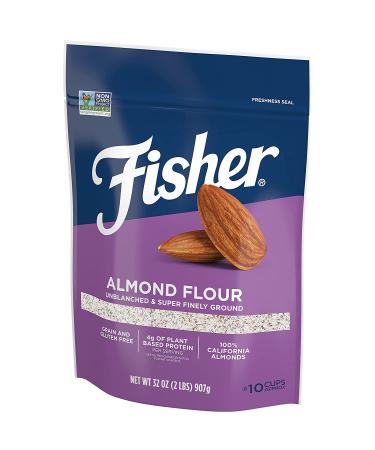 Fisher Almond Flour 32oz - Gluten-Free, Non-GMO, Keto, Paleo, Vegan Friendly, Unblanched, Super-Finely Ground - Buy Online on GoSupps.com
