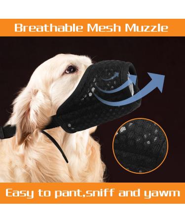 Yaodhaod Breathable Dog Muzzle - Prevent Eating Biting & Chewing - Large Black - Buy Online on GoSupps.com